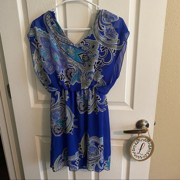 🌺 2 for $23 🌺 Sweet Storm Royal Blue Paisley Print Dress - Picture 8 of 9